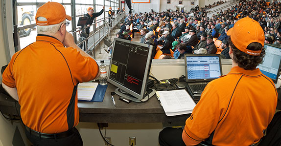 A Ritchie Bros. auctioneer at work